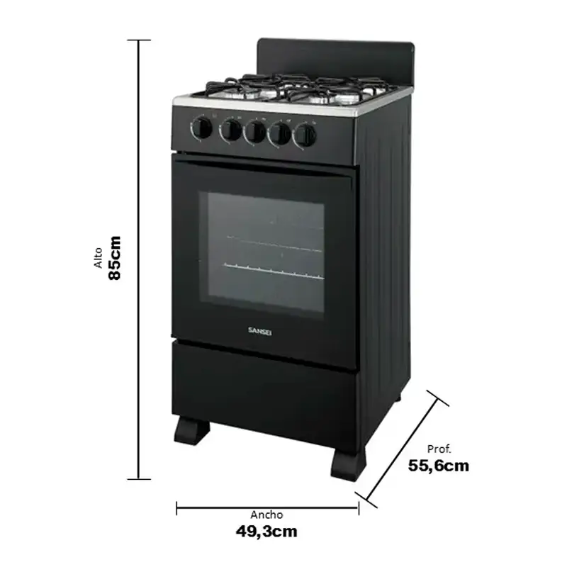 Cocina Multigas 50CM Negra | Sansei - Imagen 5