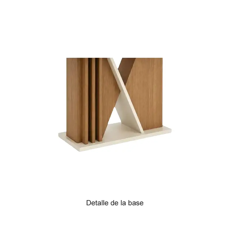 Mesa 160X90CM | Valine | Vidrio | Natural Blanco | Henn - Imagen 2