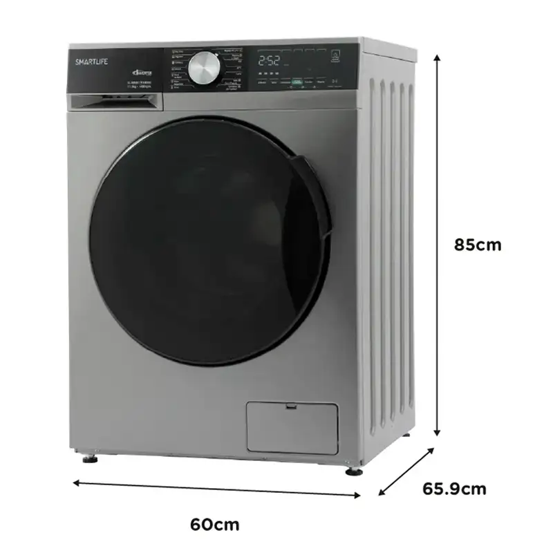 Lavarropas 11.5KG Carga Frontal Inverter Gris | Smartlife - Imagen 3